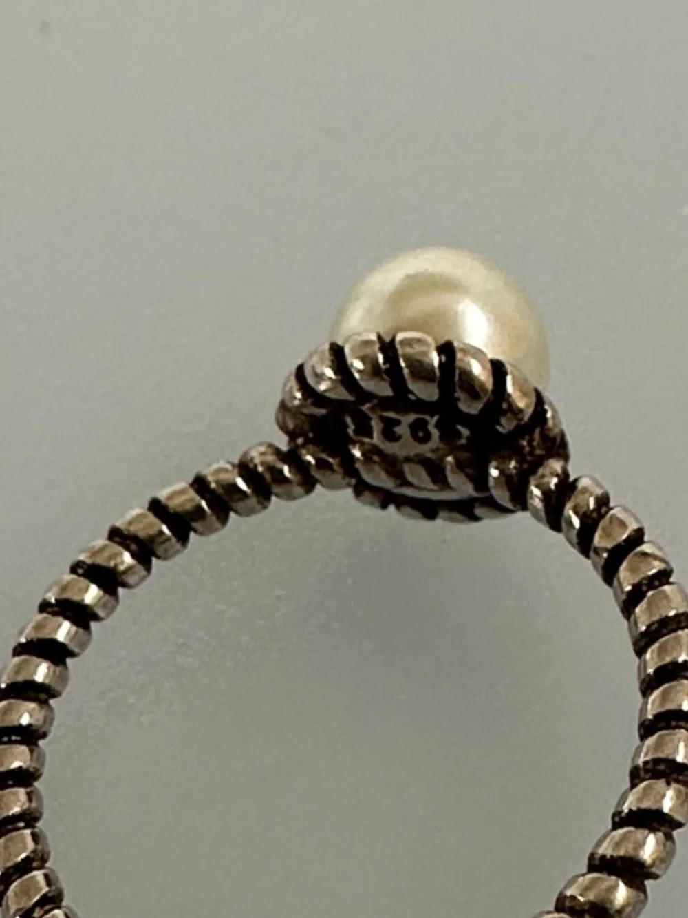 925 Sterling Silver Pearl Open Ring - Cream Pearl​​